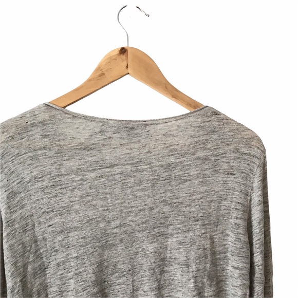 Theory M Linen Roll-Stitch Long Sleeve Basic Tee - Picture 6 of 8